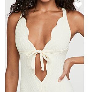 Lisa Marie Fernandez Scallop Bow Seersucker Maillot One Piece Swimsuit NWT